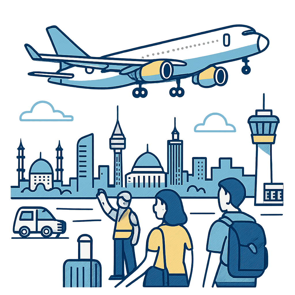 現地空港へ到着